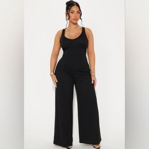 Fashion Nova Black Making My Way Ribbed Jumpsuit - Black